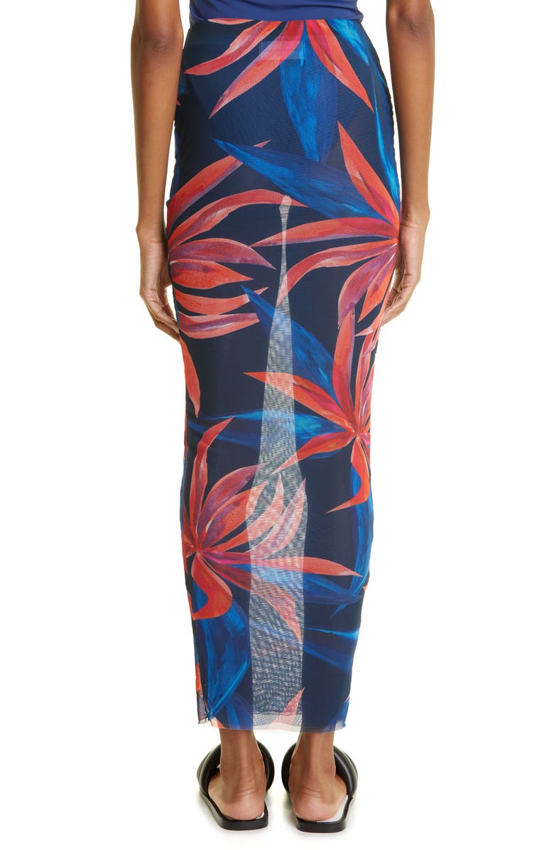 Louisa Ballou Floral Mesh Pencil Skirt, Alternate, color, Lunar Bloom