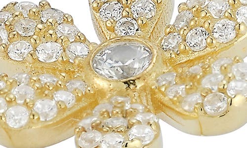Sphera Milano Sterling Silver & Cz Flower Wrap Ring In Gold