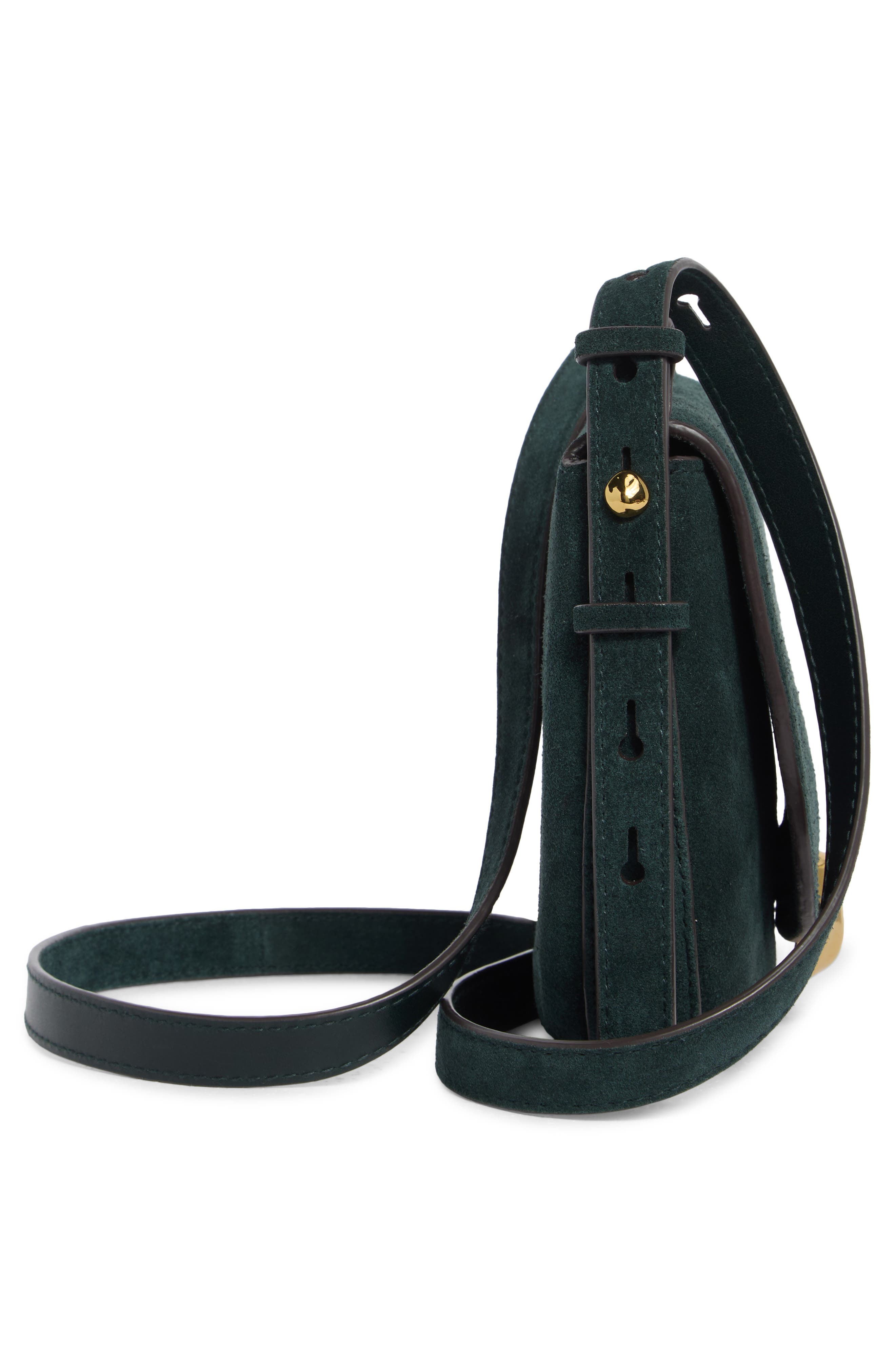 Madewell The Small Dakota Suede Saddle Bag, Alternate, color, Midnight Forest