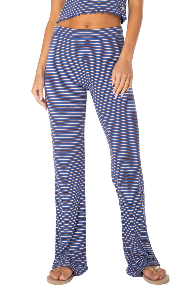 Summer Fling Rib Flare Pants, Main, color, DUTCH BLUE