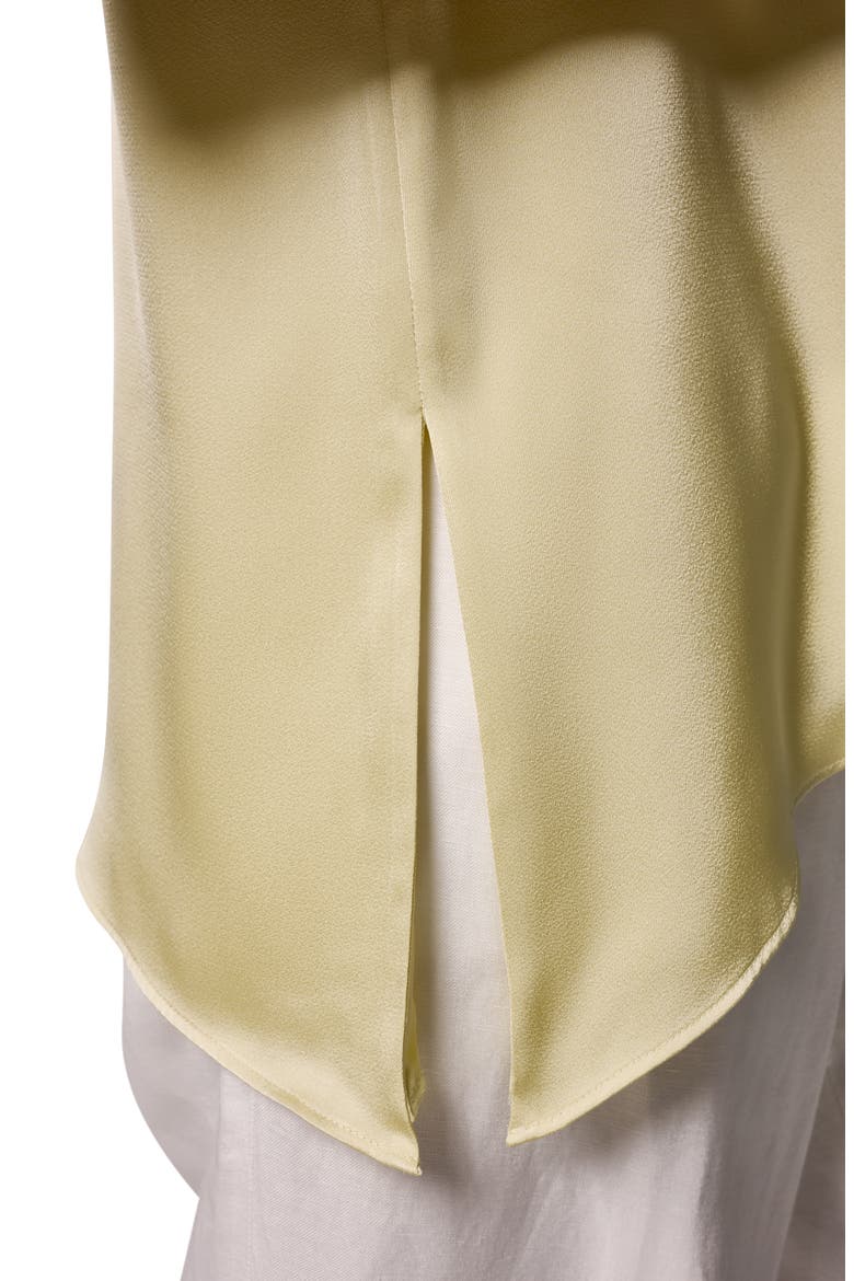 Beaded Asymmetric Sleeveless Satin Top, Alternate, color, CITRUS