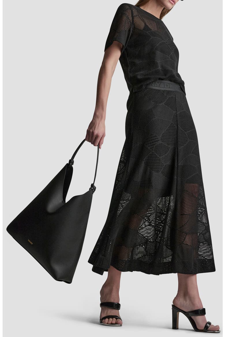 Croton Lace Midi Skirt, Alternate, color, BLACK
