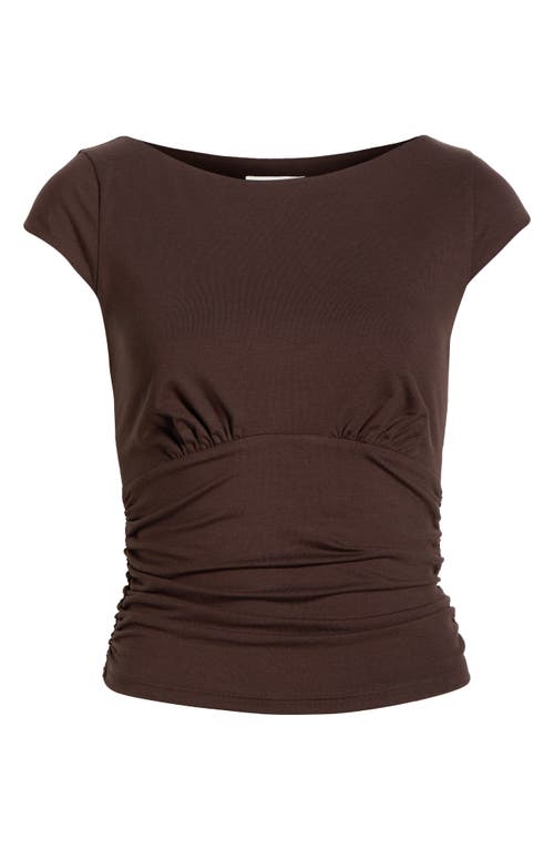 Reformation Madelyn Ruched Knit Top In Brown