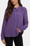 NYDJ Tie Neck Button-Up Shirt