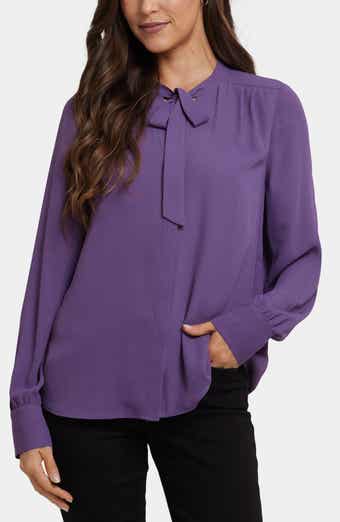 Tie Neck Button-Up Shirt
