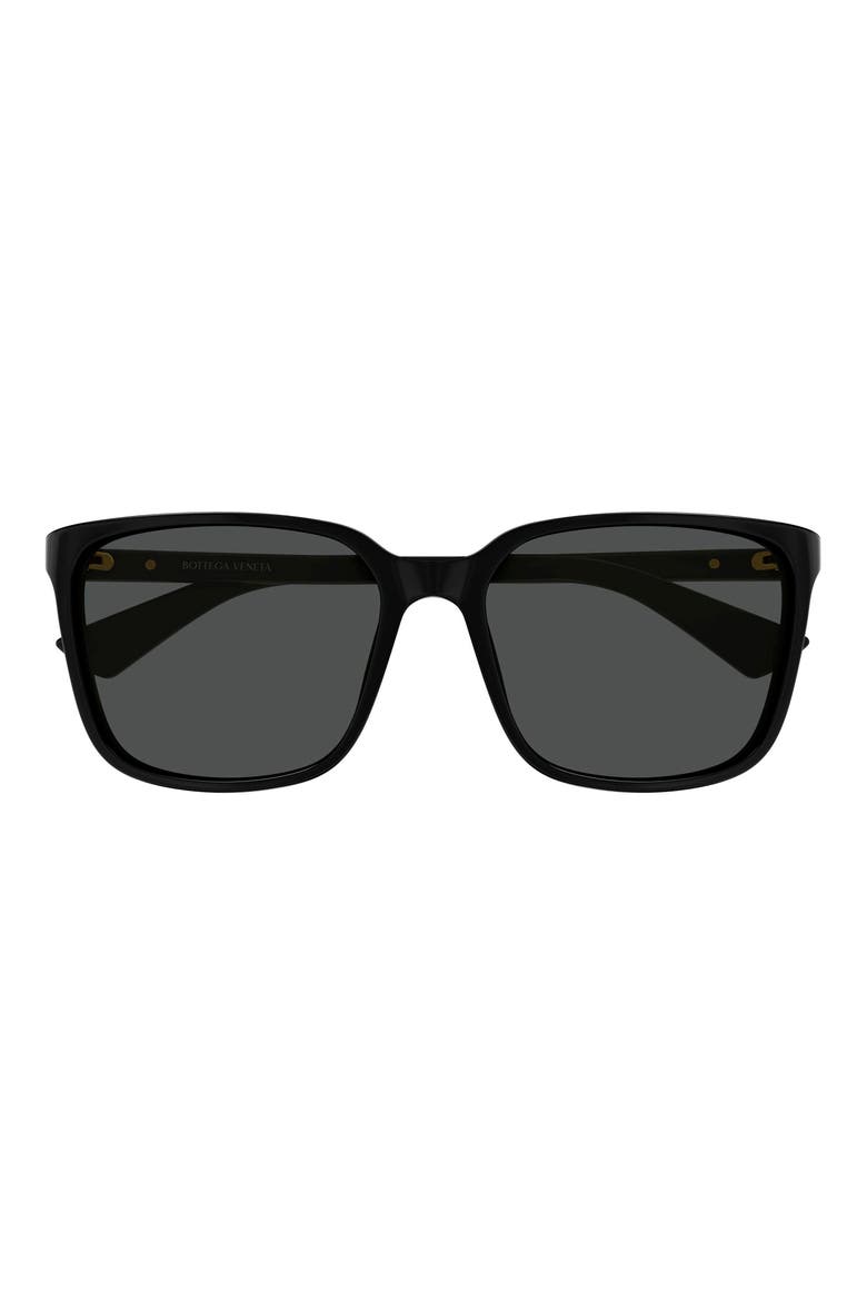 Gender Inclusive BV1516SK 57mm Gradient Rectangle Sunglasses, Main, color, BLACK