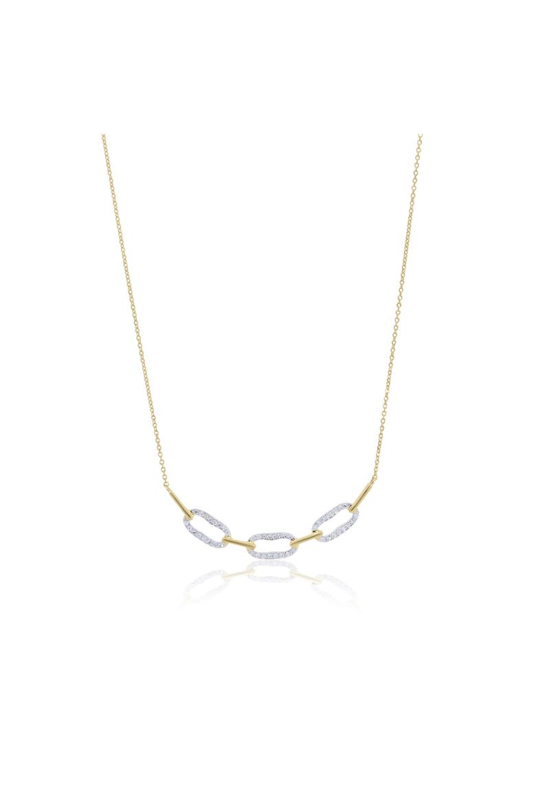 Diamond Chain Link Bar Necklace, Main, color, Yellow Gold