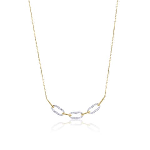 Diamond Chain Link Bar Necklace