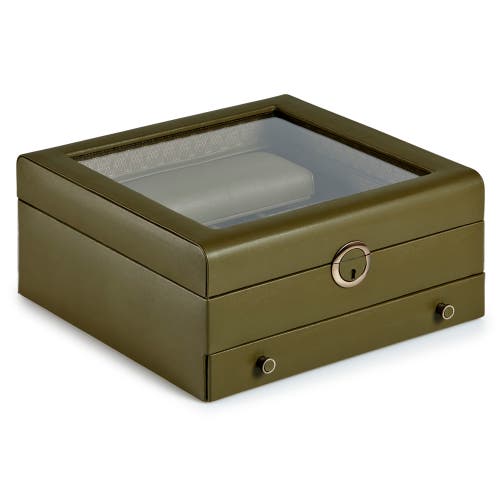Wolf Earth Watch Stand Box In Olive