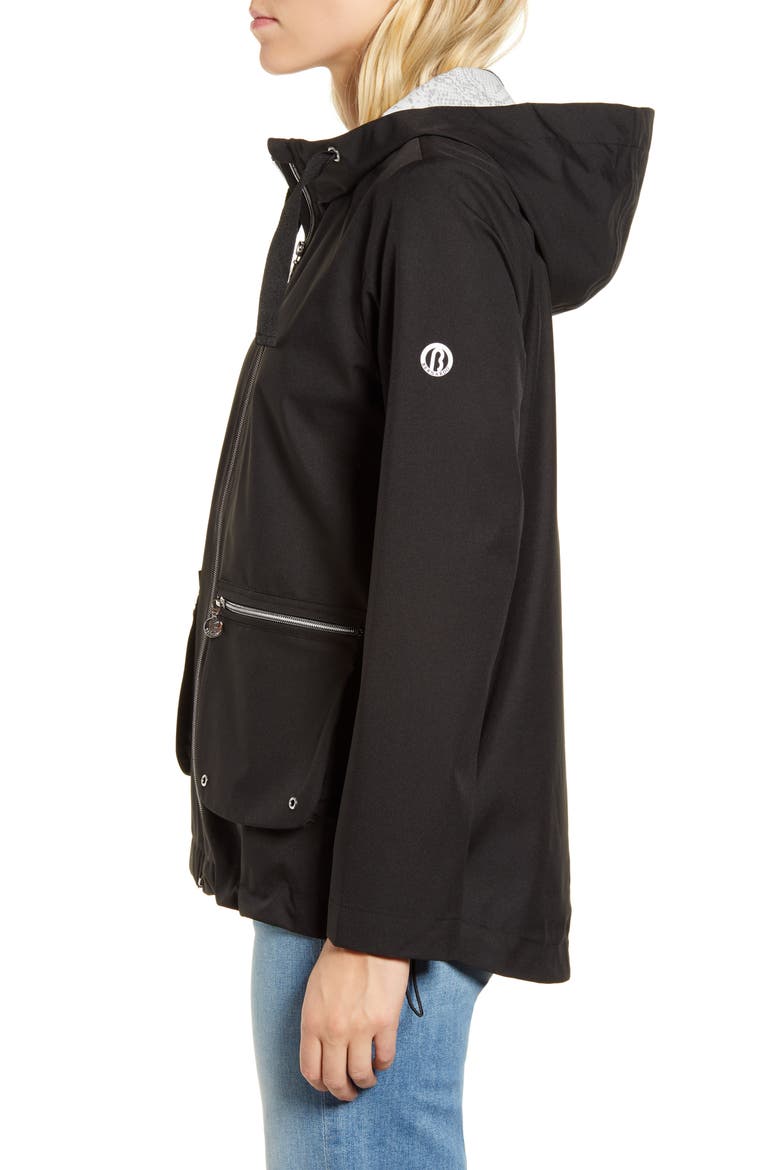 Hooded Rain Jacket, Alternate, color, BLACK