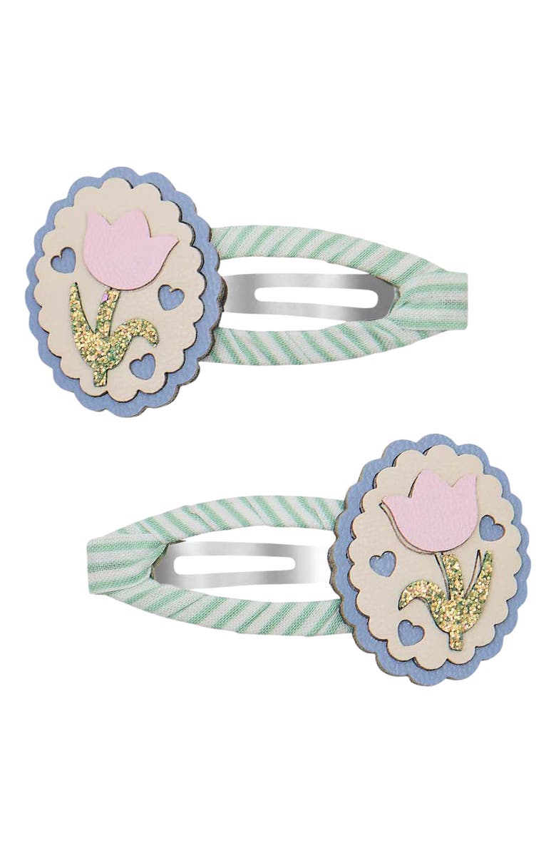 Mimi & Lula Kids' Scallop Tulip 2-Pack Clic Clac Clips, Main, color, Pink