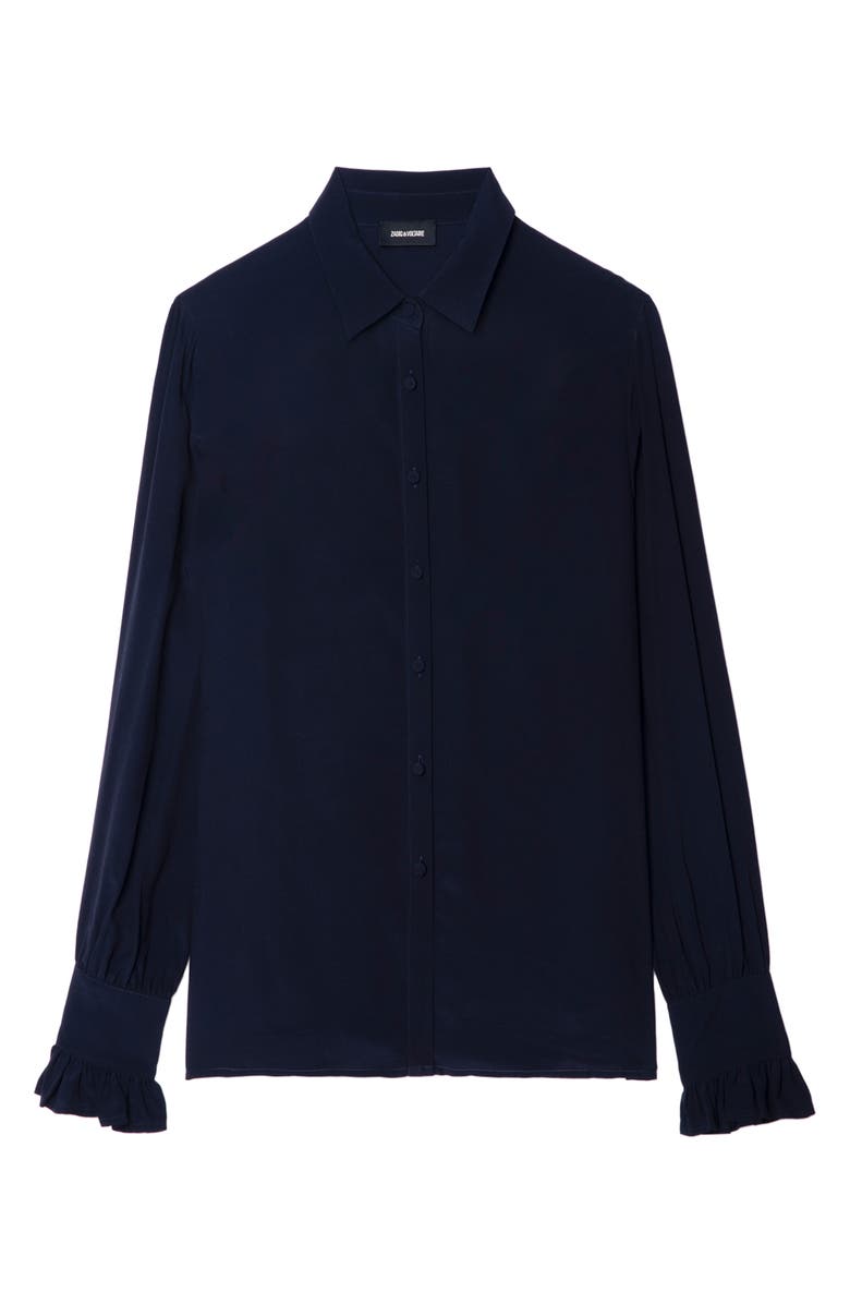 Zadig & Voltaire Thely Frill Button-Up Shirt Shirt, Alternate, color, 