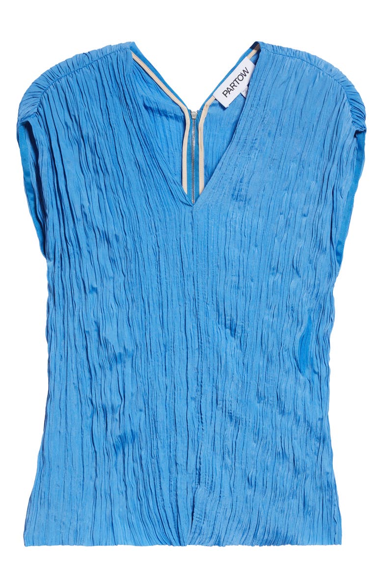 PARTOW Marion Cap Sleeve Satin Plissé Blouse, Alternate, color, 