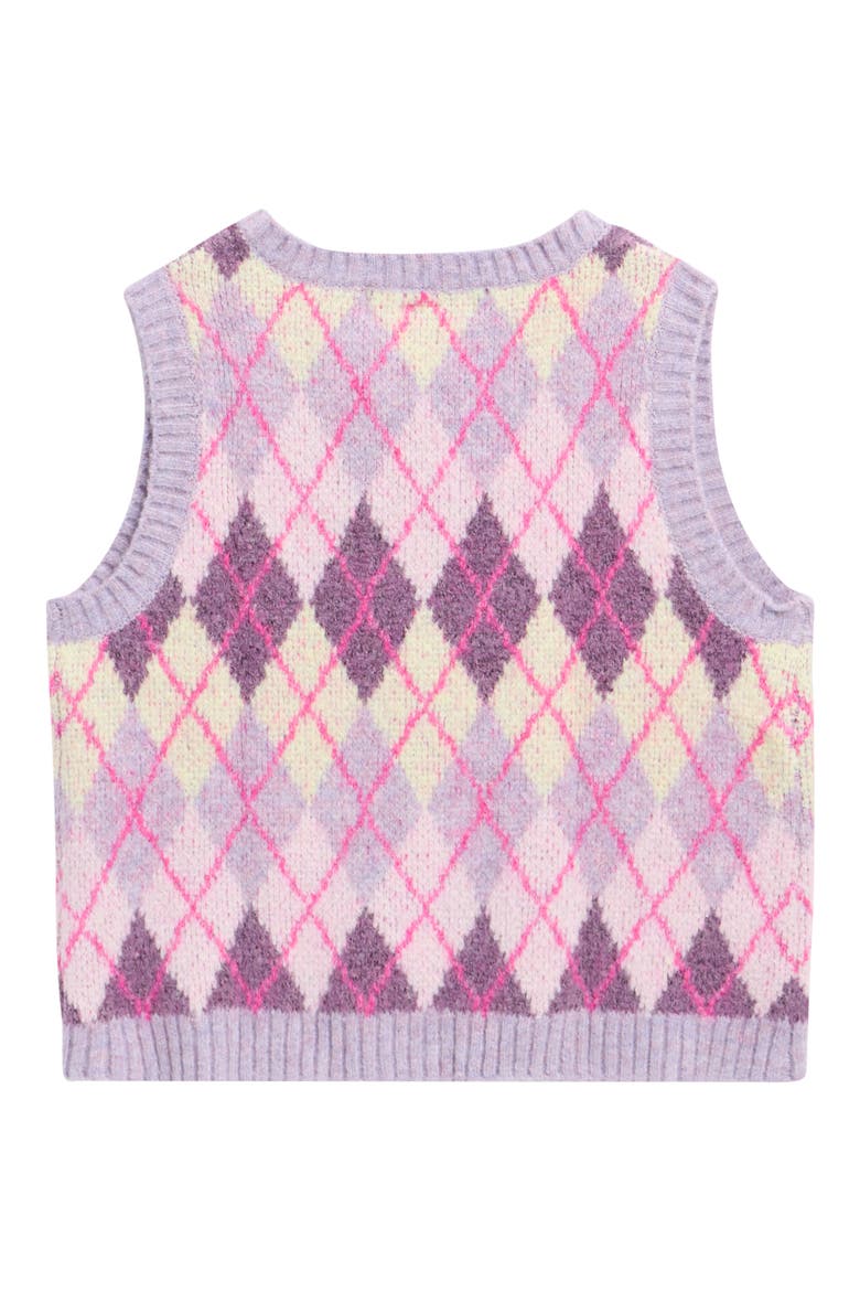Kids' Argyle Sleeveless Cardigan, Alternate, color, PURPLE
