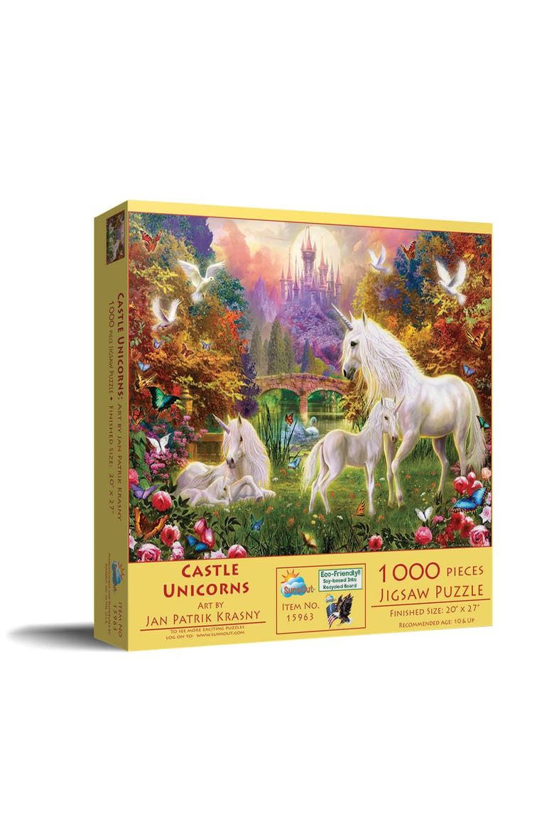 Castle Unicorns 1000 piece Jigsaw Puzzle for Adults, Main, color, Multicolor