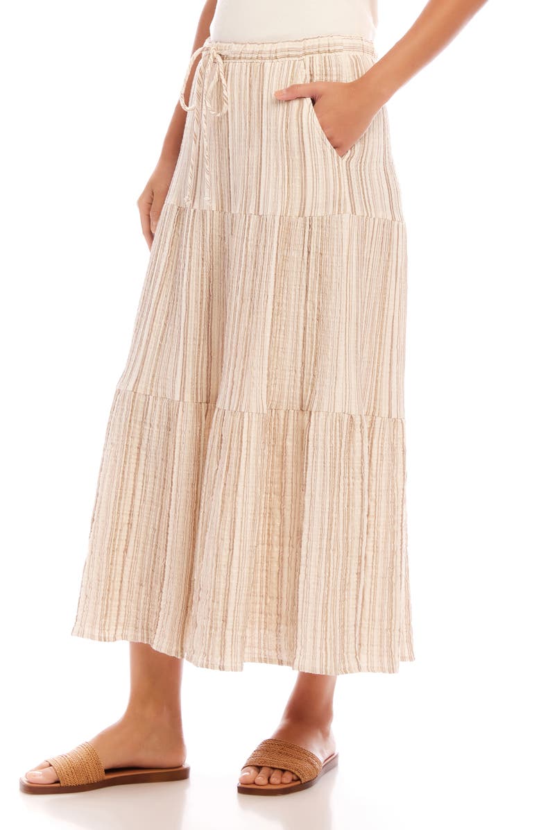 Karen Kane Stripe Textured Midi Skirt, Alternate, color, 