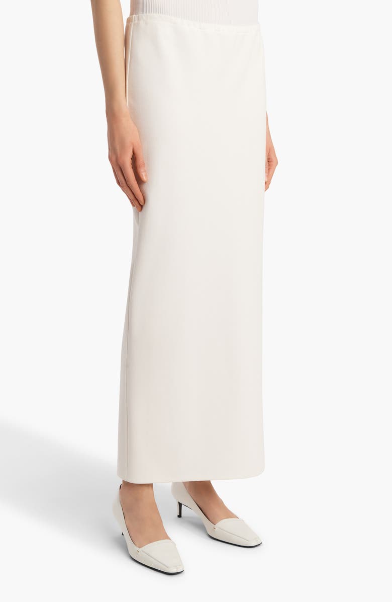 Khaite Lilith Compact Crepe Jersey Maxi Skirt, Alternate, color, Chalk