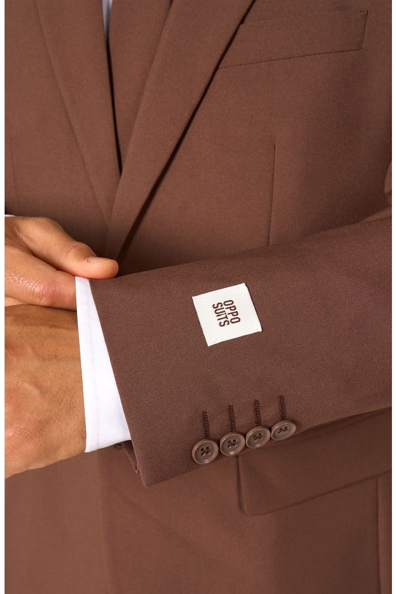 Bold Brown Slim Fit Two-Piece Suit & Tie Set, Alternate, color, BROWN