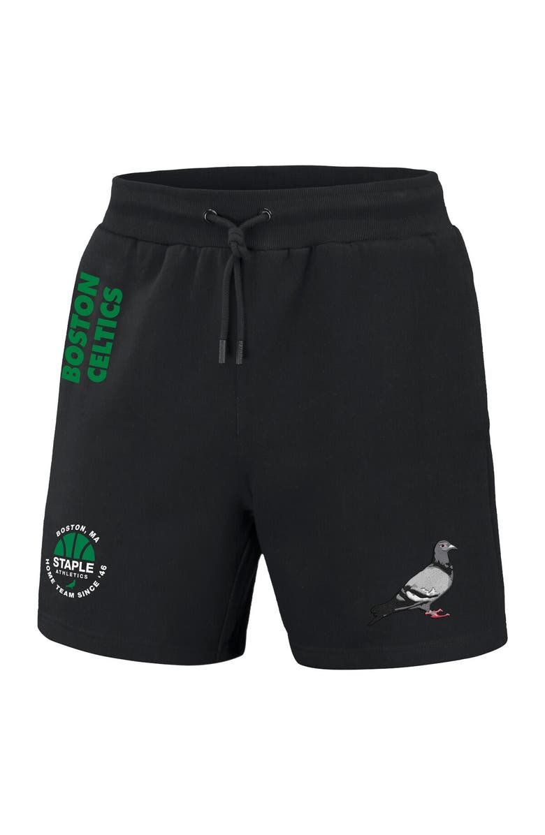 STAPLE Men's NBA x Staple Black Boston Celtics Home Team Shorts, Alternate, color,