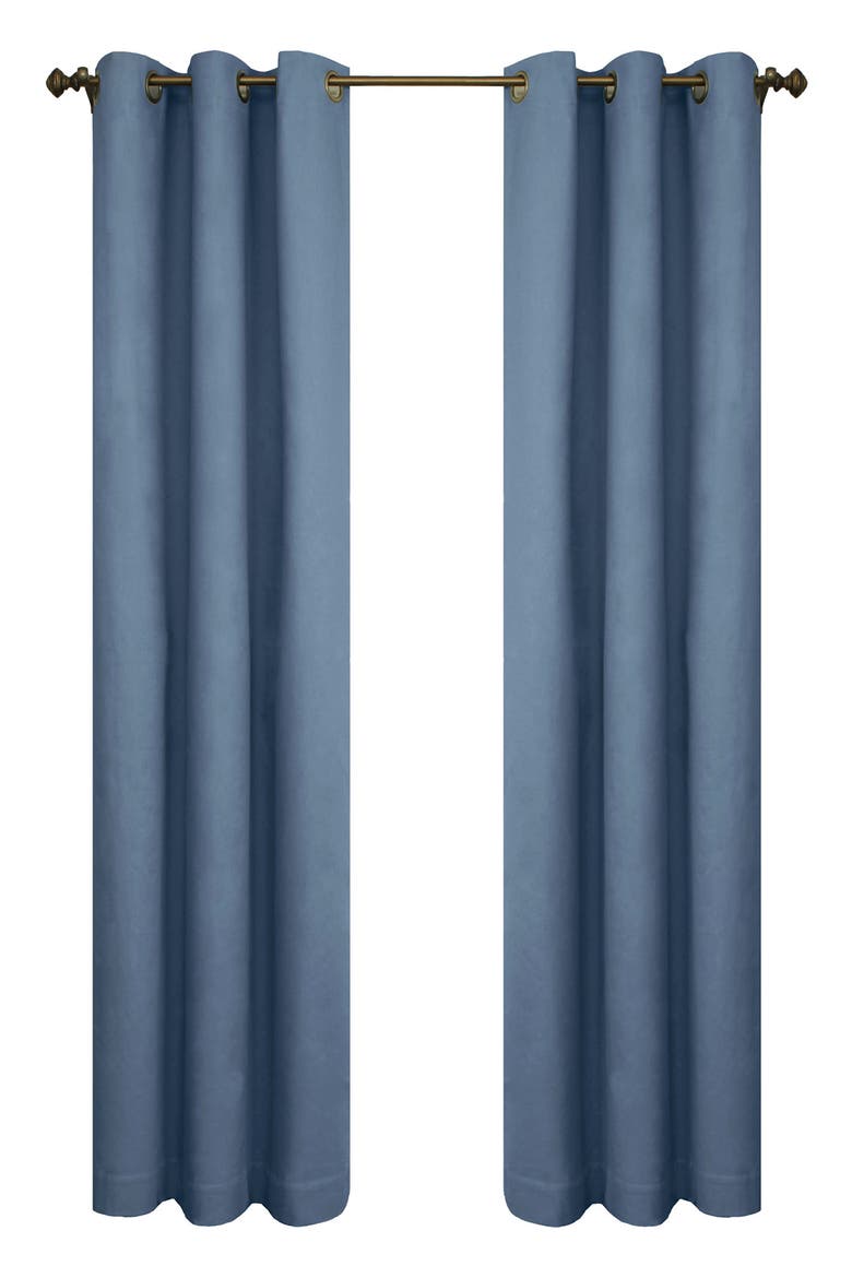 Set of 2 Cotton Curtain Panels, Main, color, BLUE