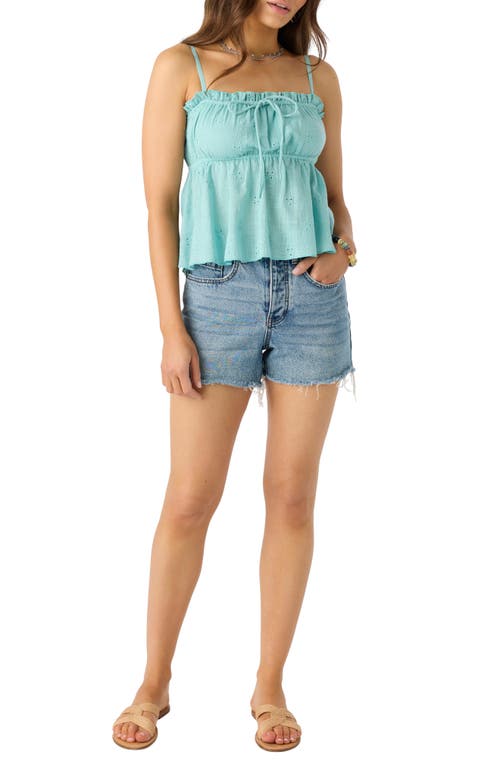 O'neill Alexia Eyelet Cotton Babydoll Camisole In Blue