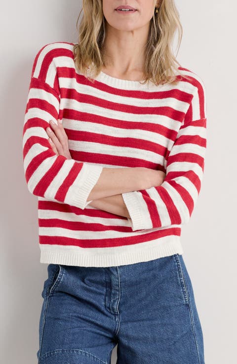 Knavock Stripe Organic Cotton & Linen Sweater