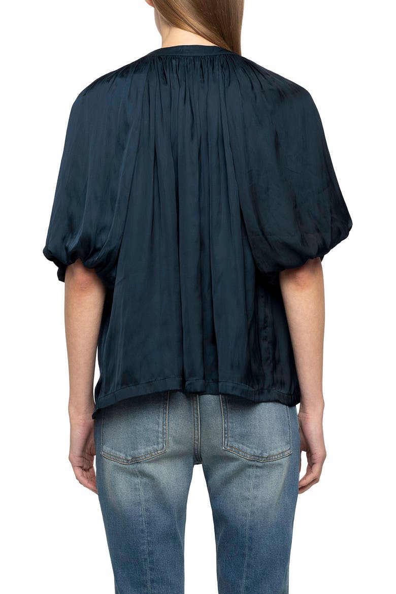 Teko Satin Top, Alternate, color, MARINE