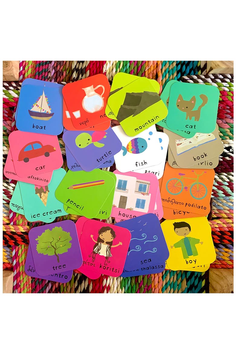 Minilingo Greek/English Bilingual Memory Card Game, Alternate, color, BLUE
