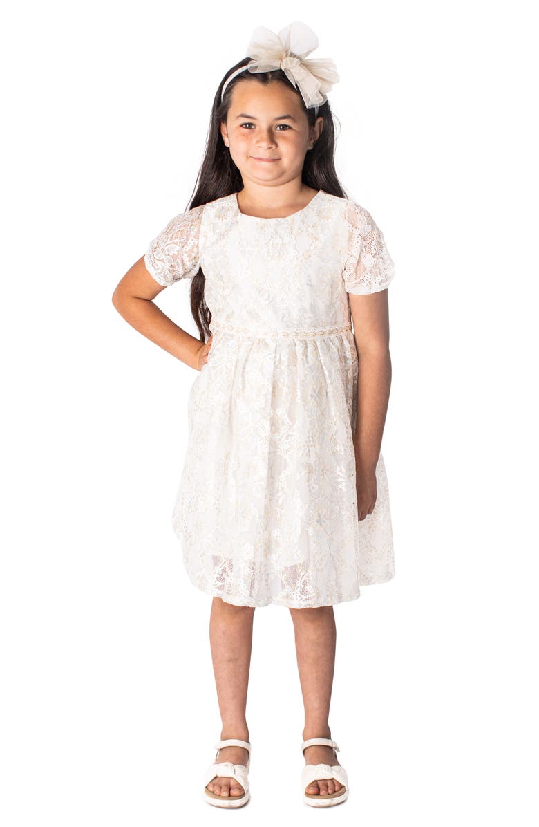 Popatu Short Sleeve Lace Dress, Main, color,