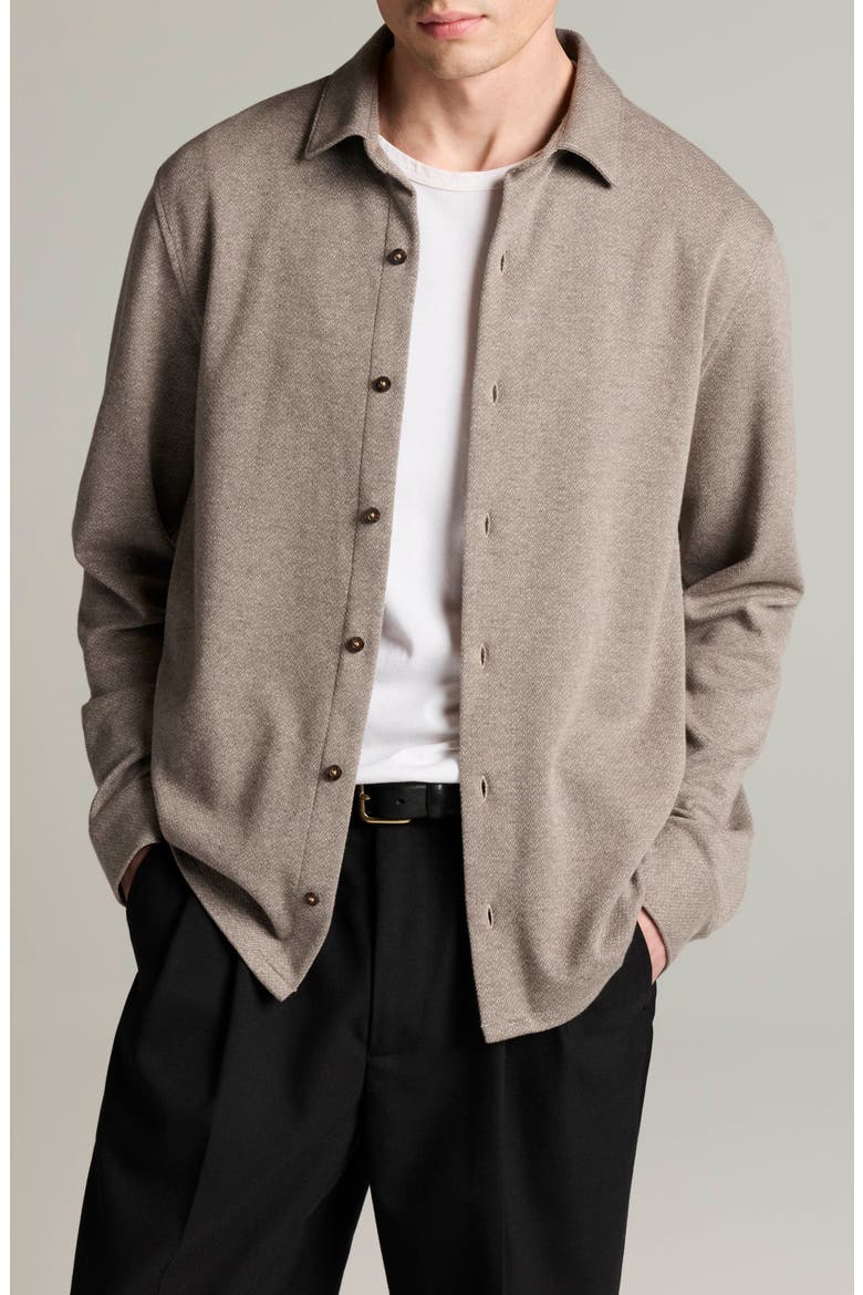 Herringbone Long Sleeve Button Up Shirt, Main, color, TARMAC/ PAVEMENT