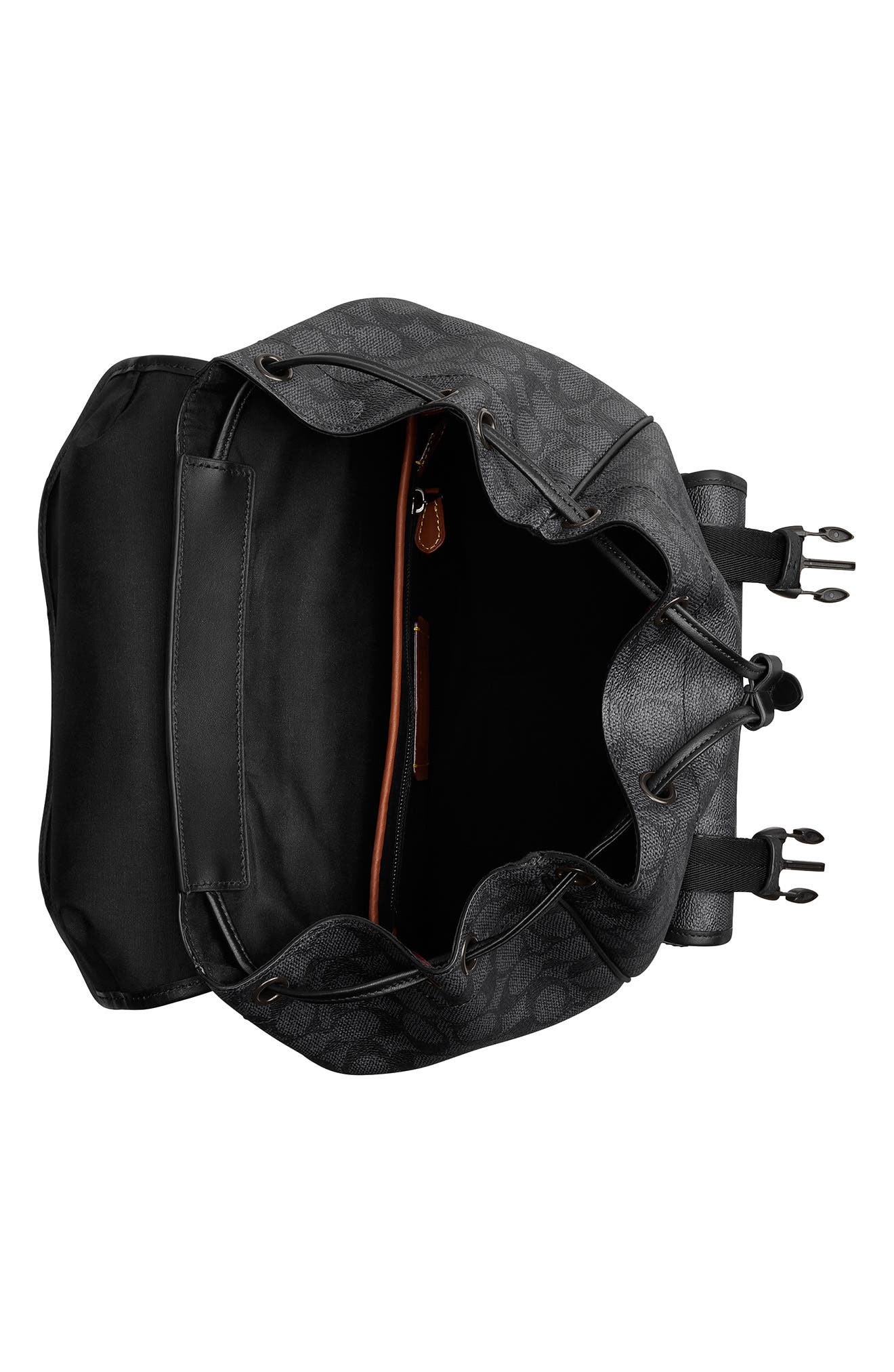 COACH League Signature Canvas Backpack, Alternate, color, Charcoal Signature