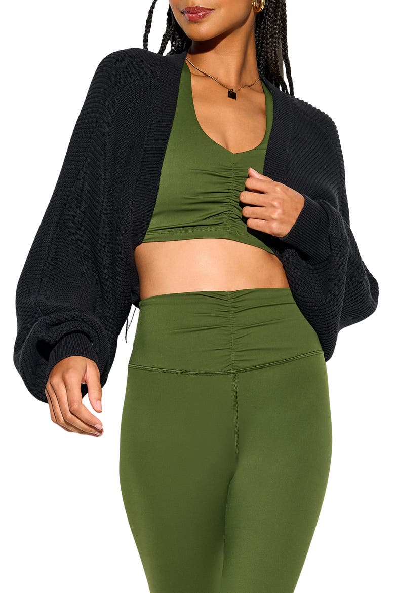Vera Studio Cotton Shrug, Main, color, BLACK