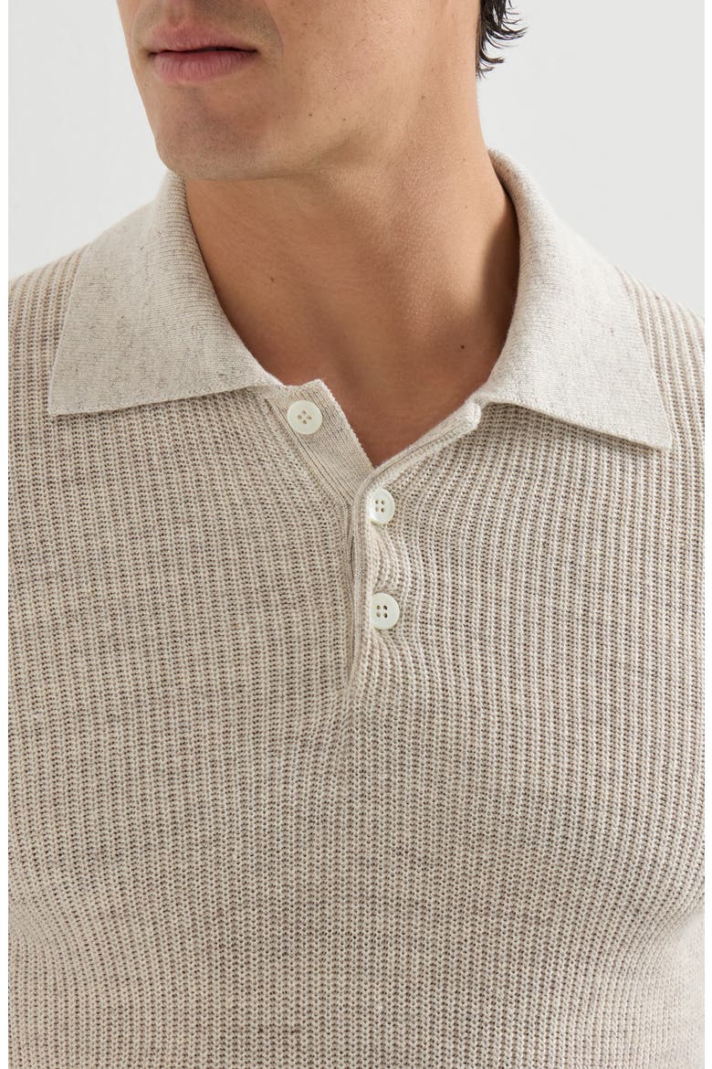 Half English rib knit polo, Alternate, color, Yuta