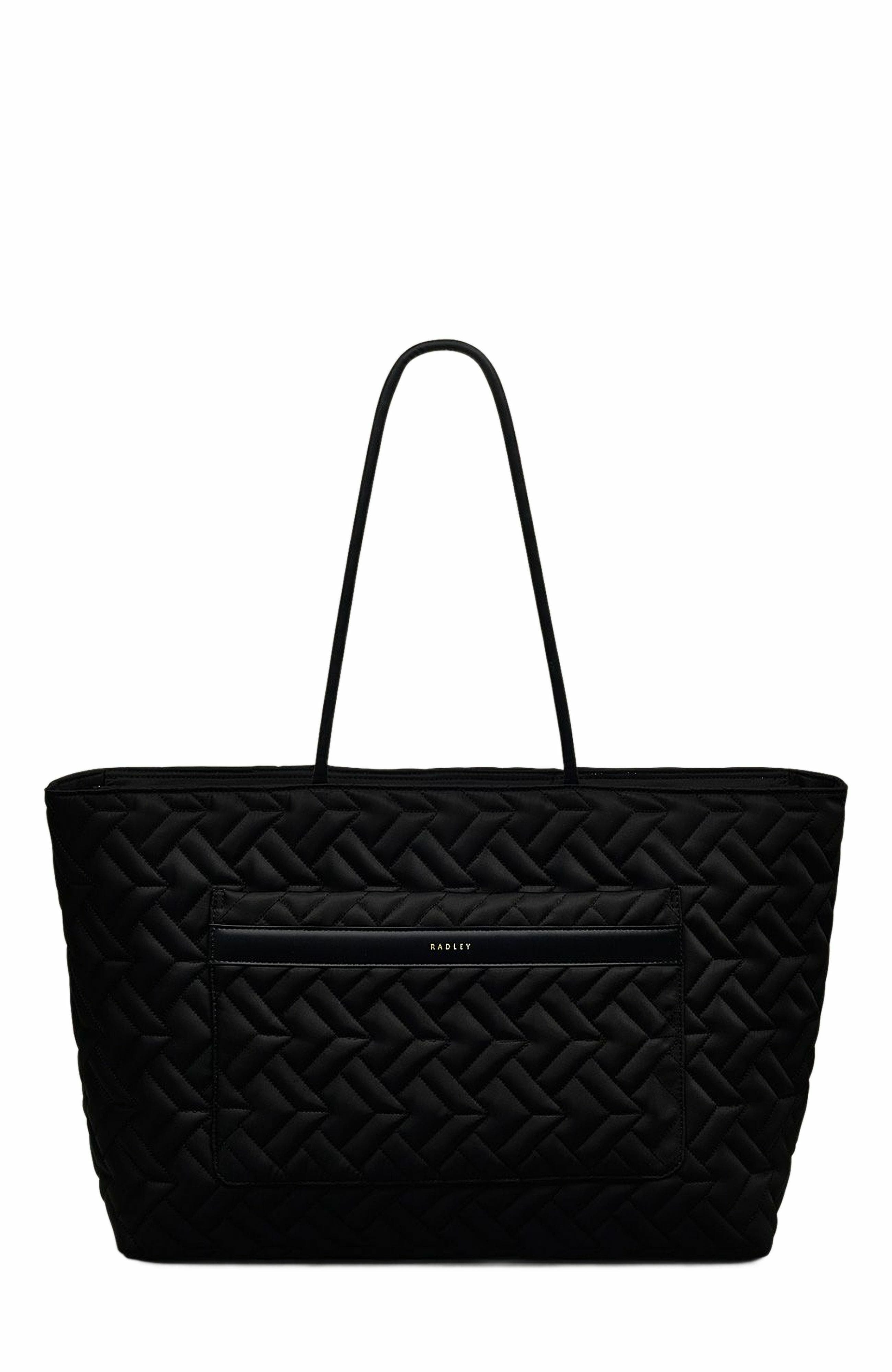 Radley Holland Park - Quilt Large Ziptop Tote Bag, Main, color, Black