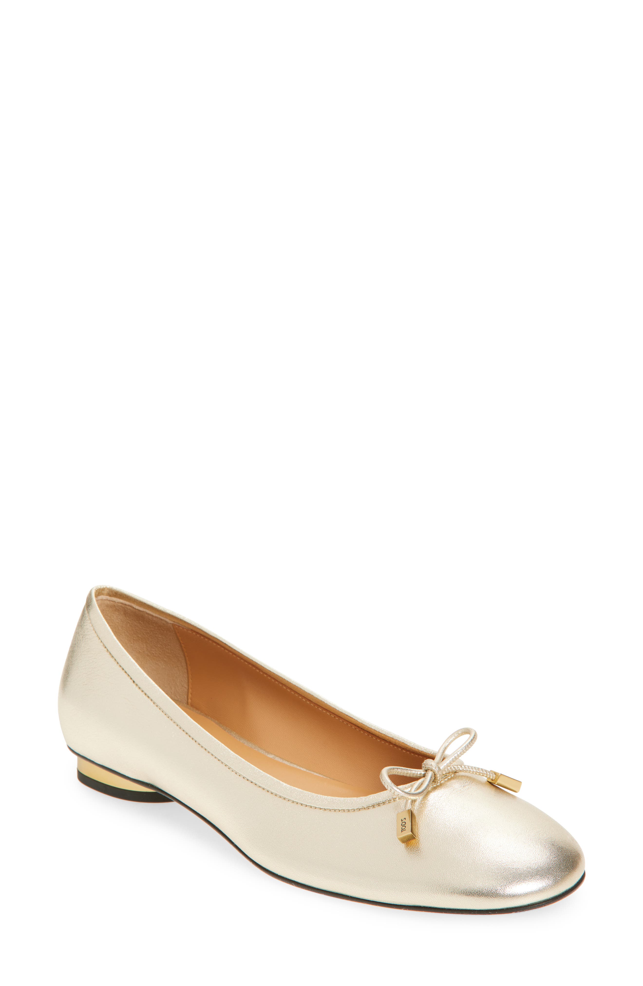 Tod's Ballerina Flat, Main, color, Bianco Lana