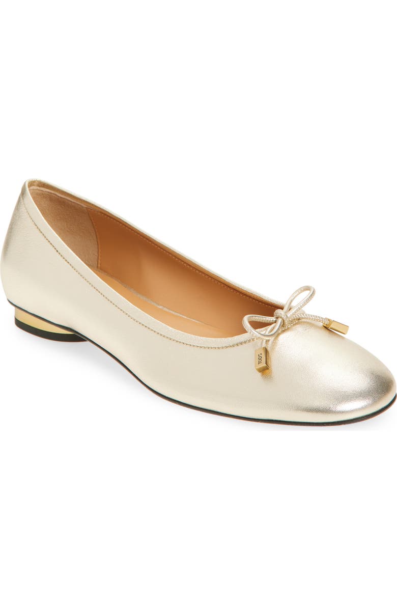 Tod's Ballerina Flat, Main, color, Bianco Lana
