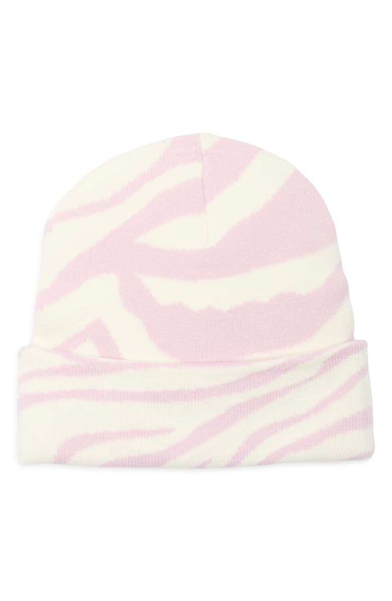 The Accessory Collective Animal Stripe Beanie, Alternate, color, Pink