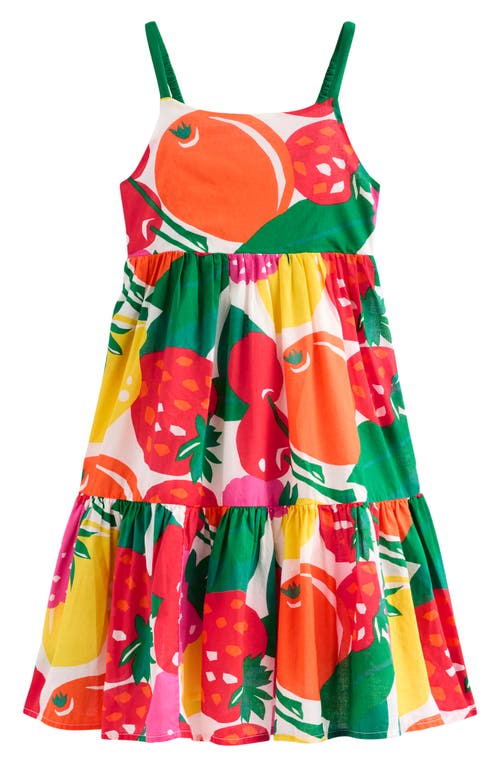 Mini Boden Kids' Aurelia Tiered Cotton Sundress In Multi Giant Fruit