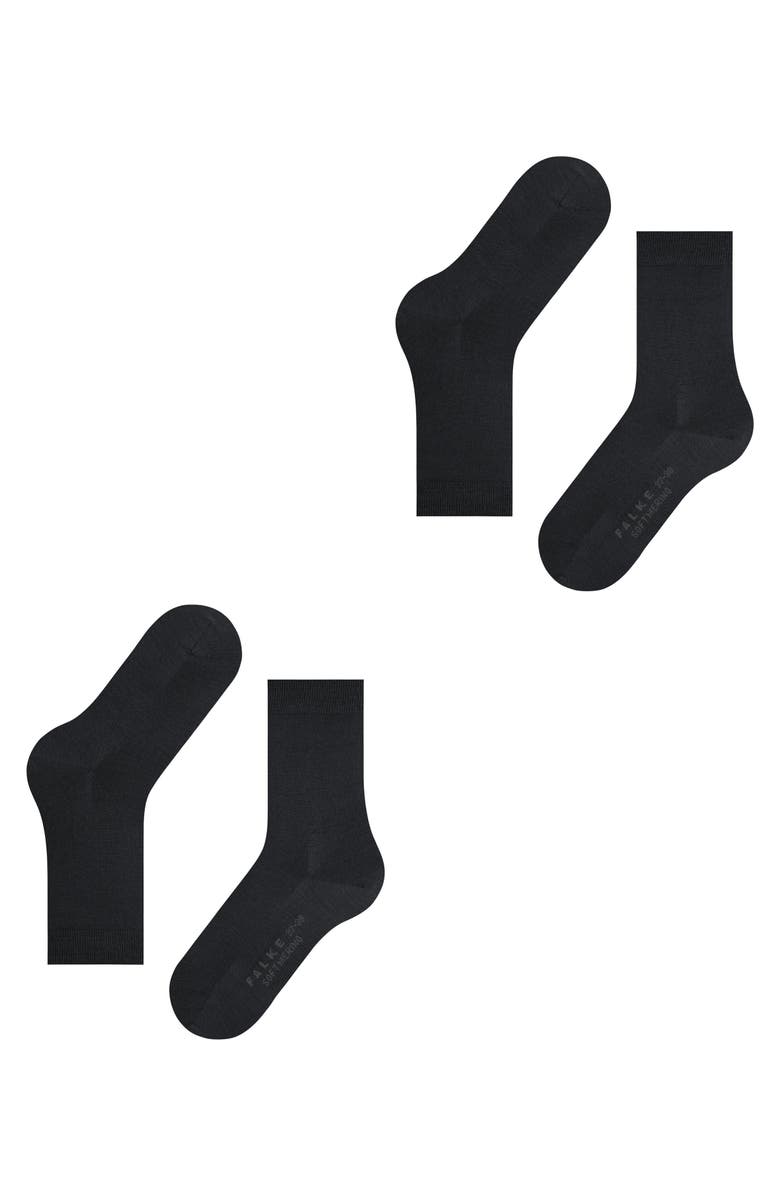 Falke Soft Merino 2-Pack Wool Socks, Alternate, color, Anthracite Melange