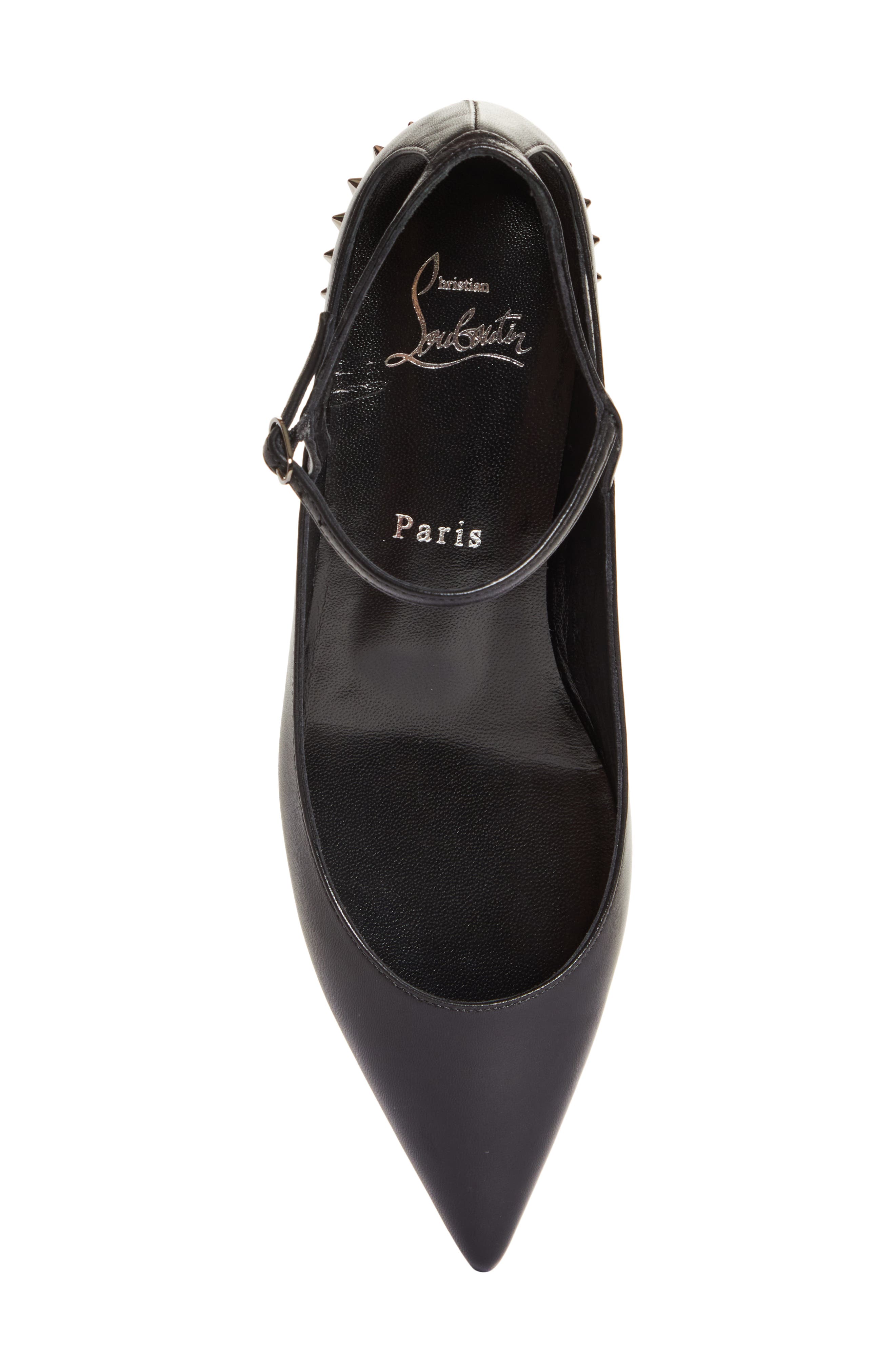 Christian Louboutin Conclusive Spike Pointed Toe Flat, Alternate, color, 