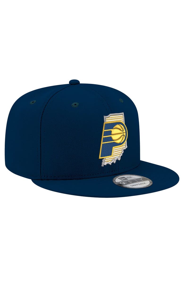 New Era Men's New Era Navy Indiana Pacers State Pride 9FIFTY Snapback Hat, Alternate, color, 