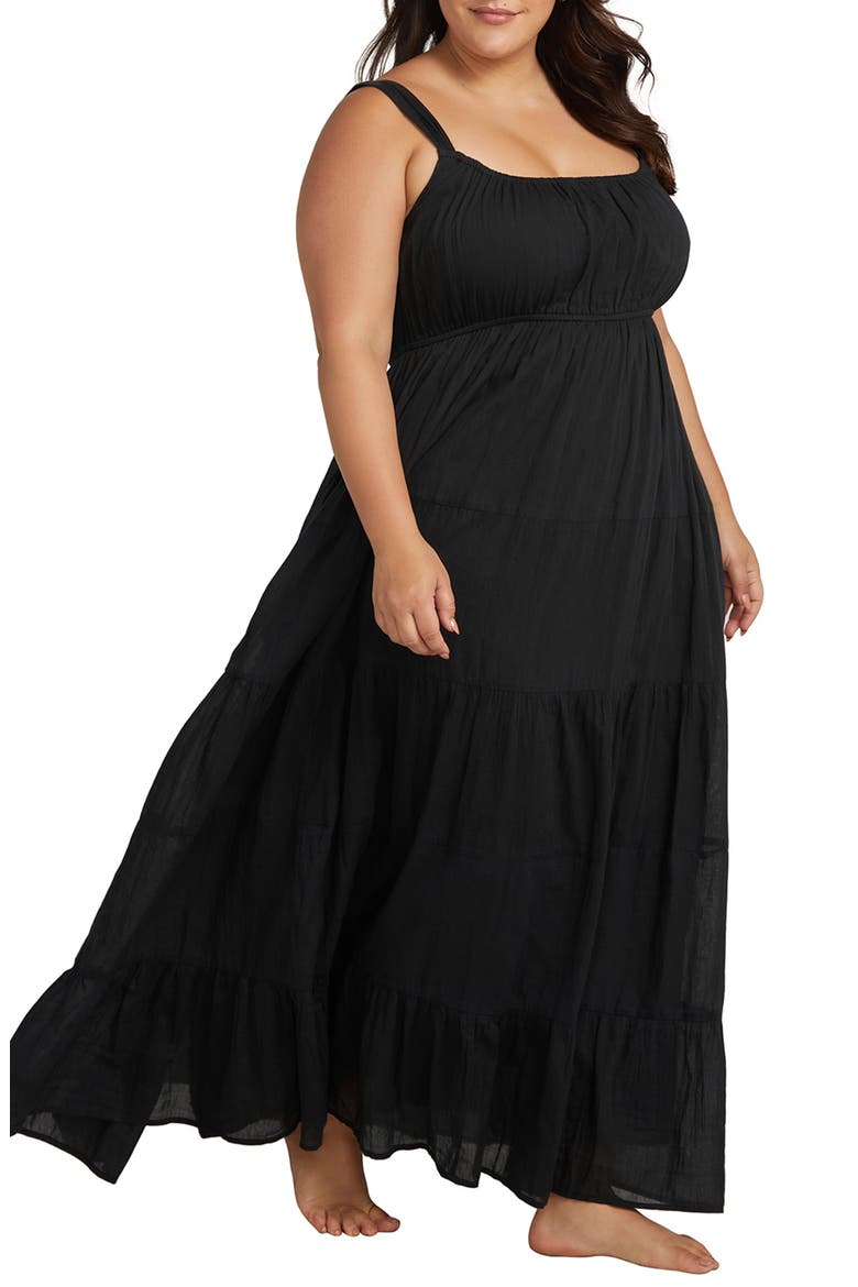 Liszt Cotton Cover-Up Dress, Alternate, color, BLACK