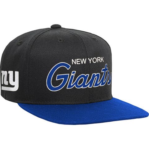 Youth Mitchell & Ness Black/Royal New York Giants Team Script Snapback Hat
