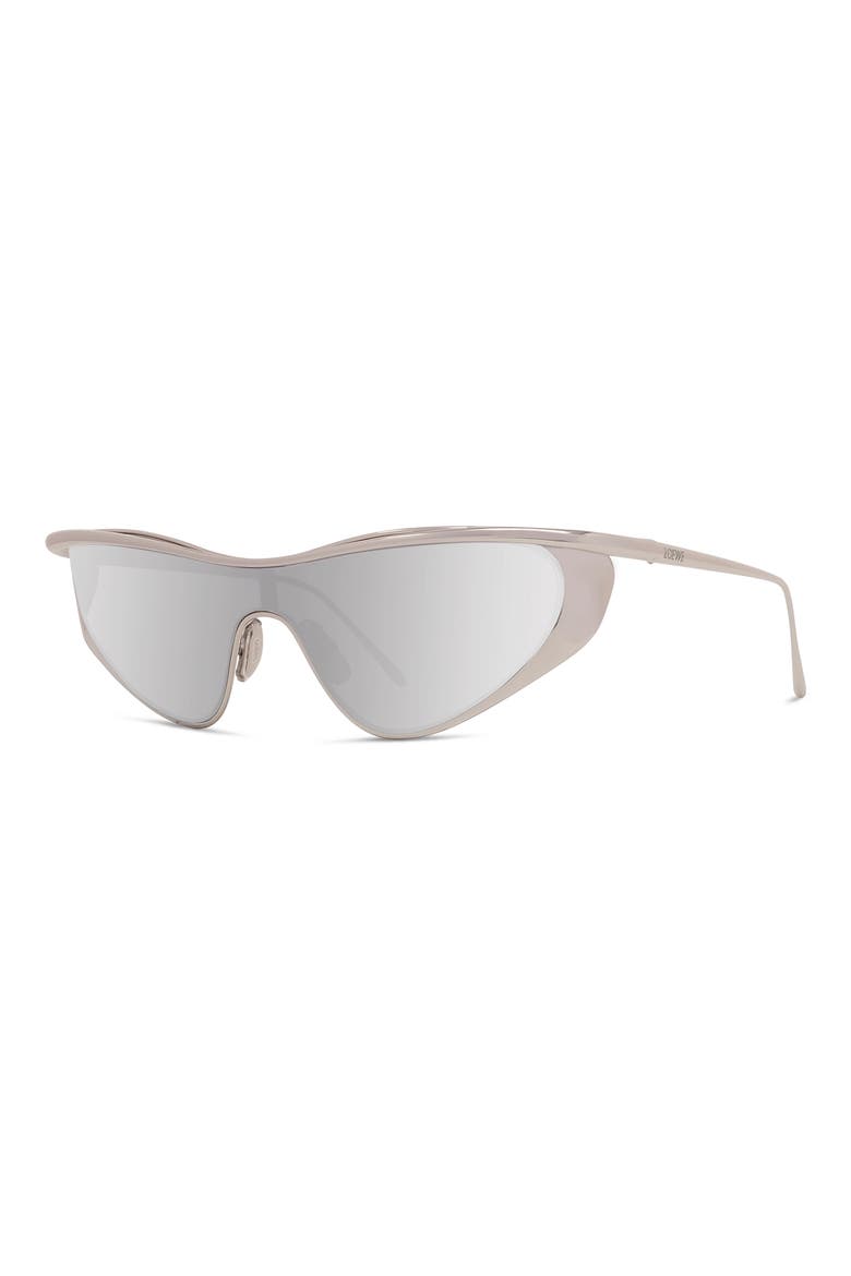 125mm Mask Sunglasses, Alternate, color, SHINY PALLADIUM / SMOKE MIRROR