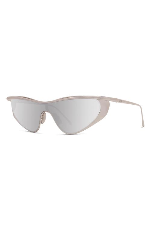 Loewe 125mm Mask Sunglasses In Shiny Palladium/smoke Mirror