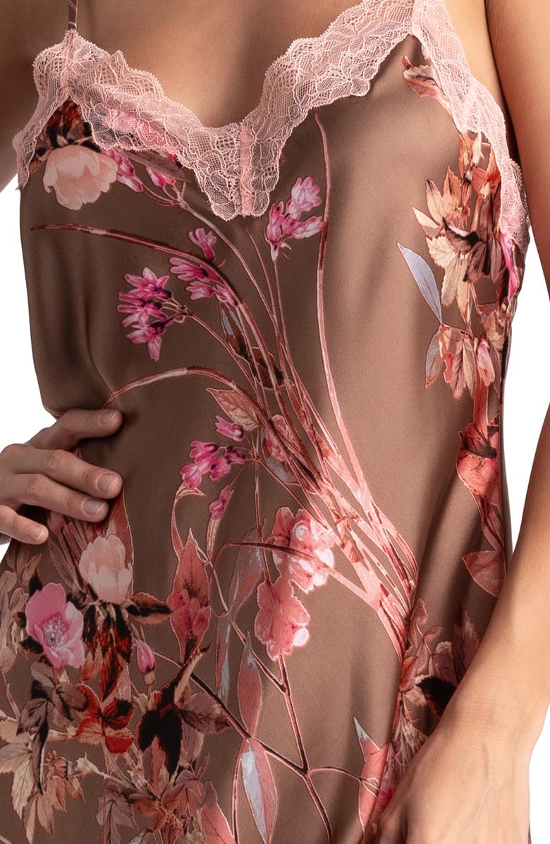 Midnight Bakery Lovefest Floral Satin Chemise, Alternate, color,
