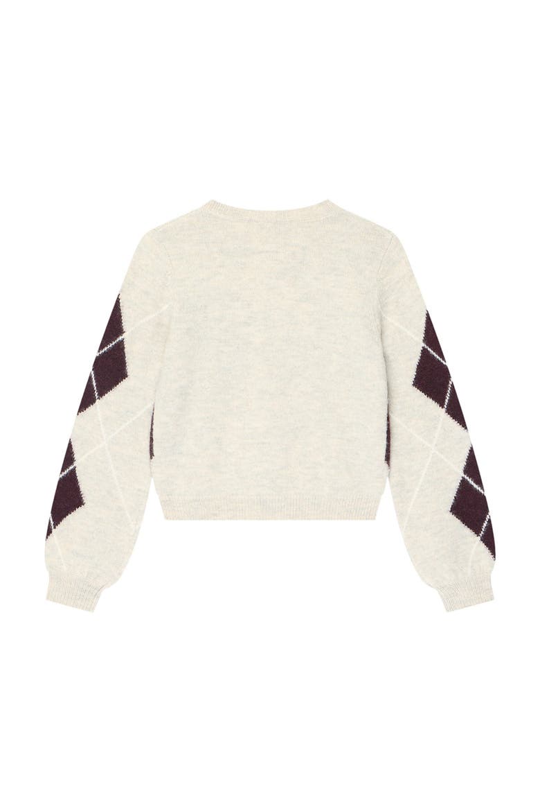 Wool Blend Argyle Cardigan, Alternate, color, Neutral