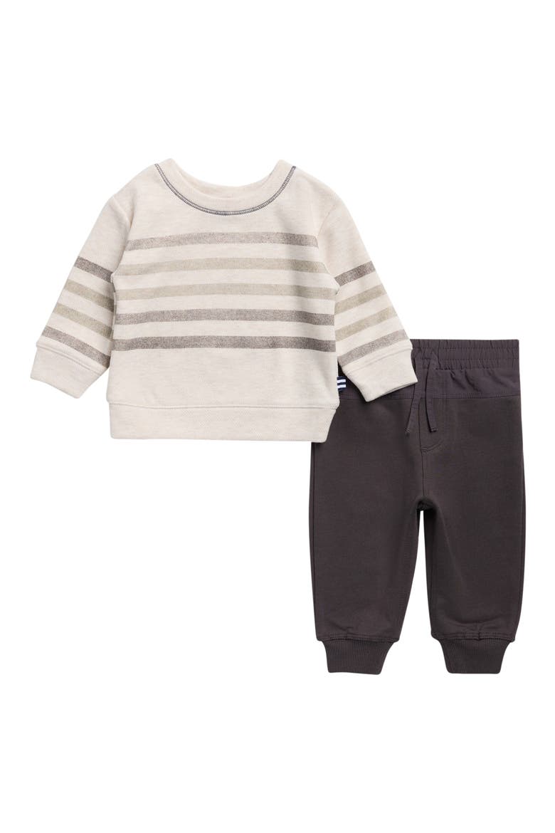 Kids' Sunset Stripe Sweatshirt & Joggers Set, Main, color, OAT HEATHER STRIPE