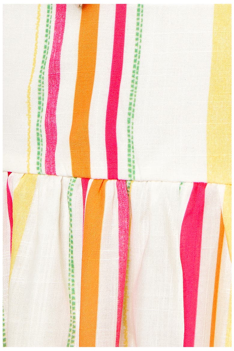 Stripe Tie Front Tiered Maxi Dress, Alternate, color, IVORY FUCHSIA