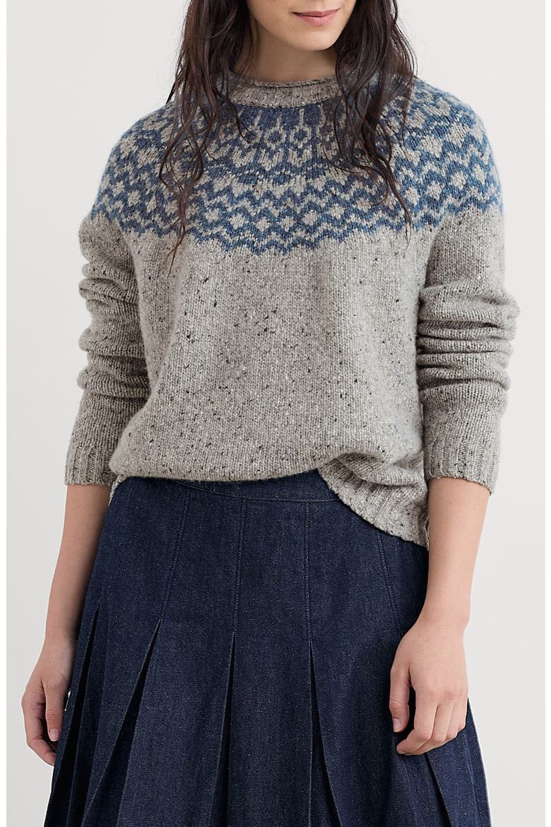 Port Kinnis Fair Isle Merino Wool Blend Sweater, Main, color, WAG TAIL TOR SHORE